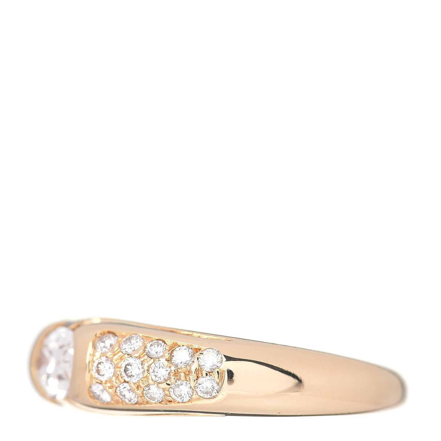 Bulgari 18K Yellow Gold Diamond Oval Cut Pave Band Ring 54 7 3 of 6