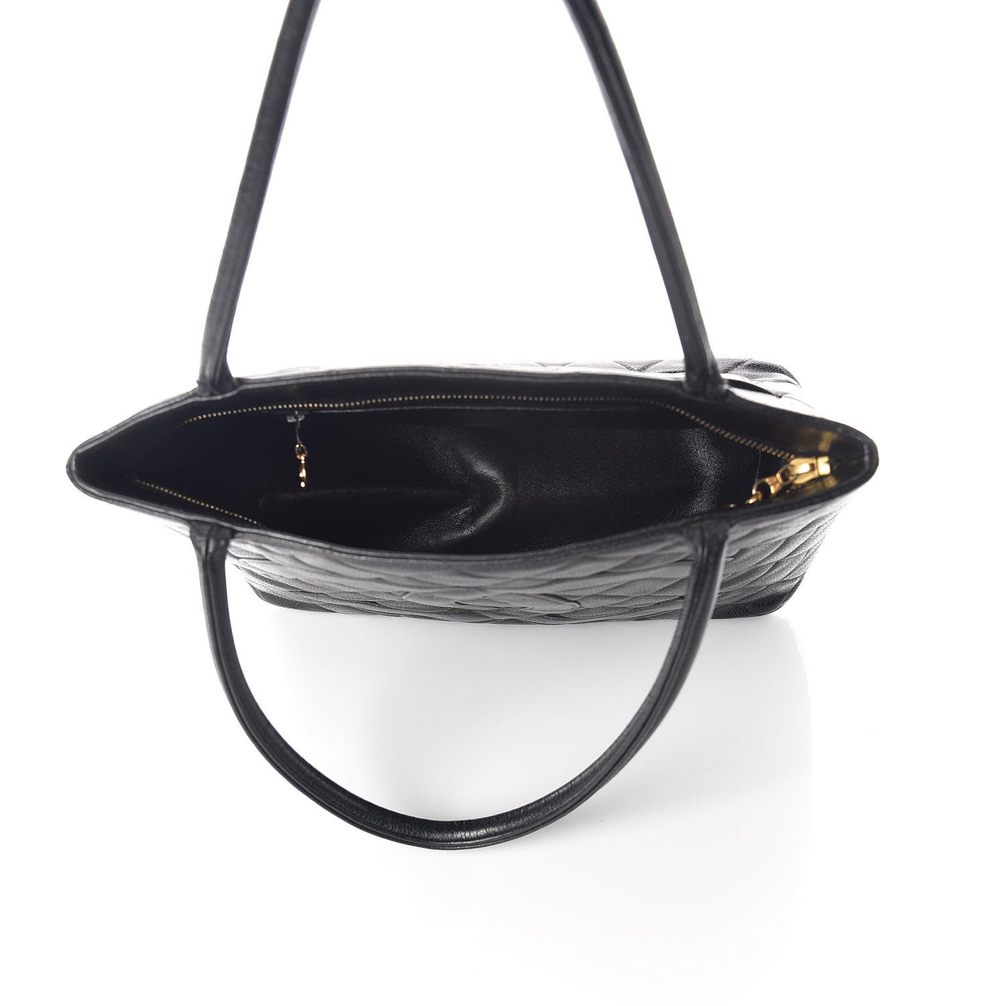 Caviar Quilted Medallion Tote Black