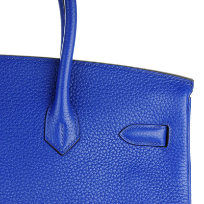 Hermes Taurillon Clemence Birkin 35 Bleu Electrique 25 of 27