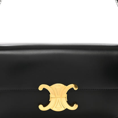 Celine Shiny Calfskin Triomphe Shoulder Bag Black 5 of 10