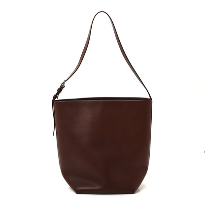 The Row Polished Saddle Calfskin Medium N/S Park Tote Burnt Wood 1 of 9