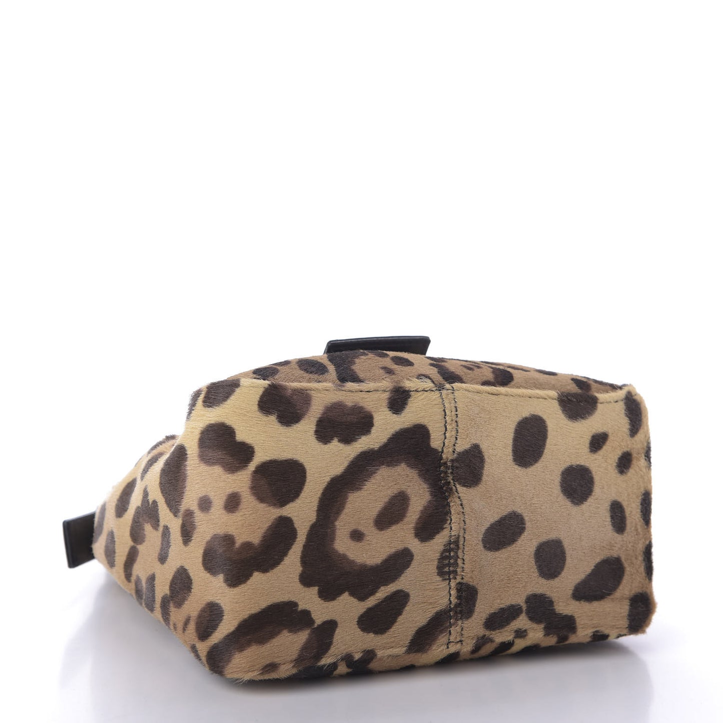 Calf Hair Leopard Print Shoulder Bag Brown