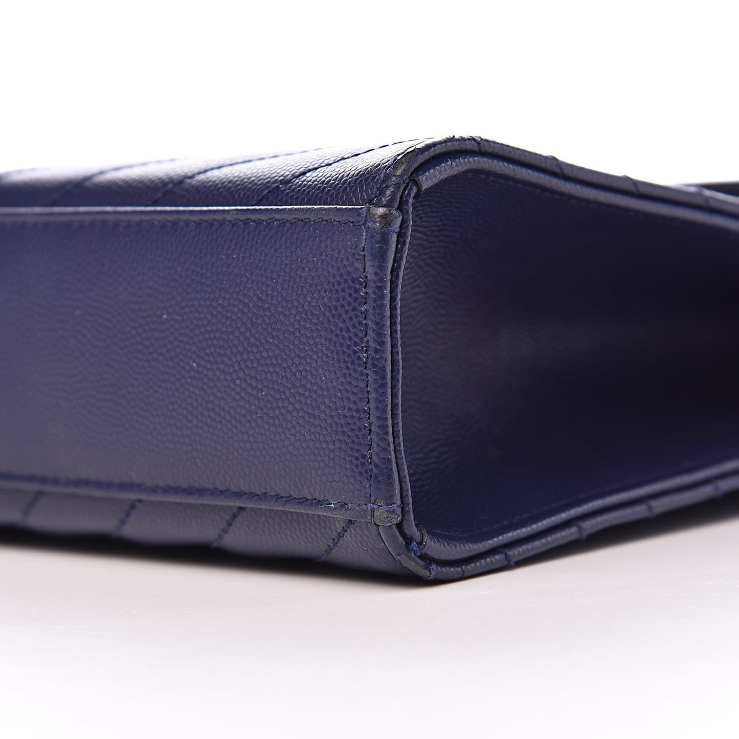 Grain De Poudre Matelasse Chevron Large Monogram Satchel Blue
