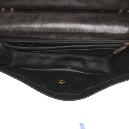 Chanel Calfskin Stitched Large Vintage Flap Dark Brown 5 of 13