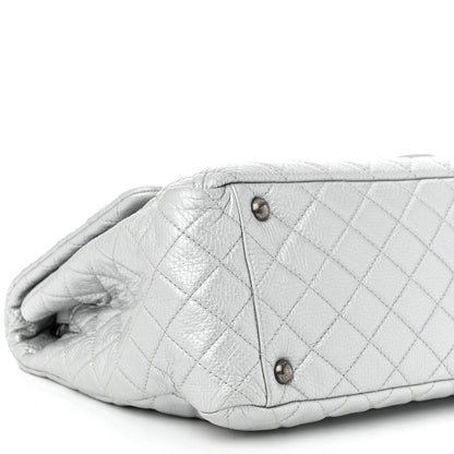 Chanel Metallic Calfskin Quilted XXL Travel Flap Bag Silver 8 of 9