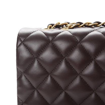 Chanel Lambskin Quilted Jumbo Single Flap Dark Brown 8 of 11