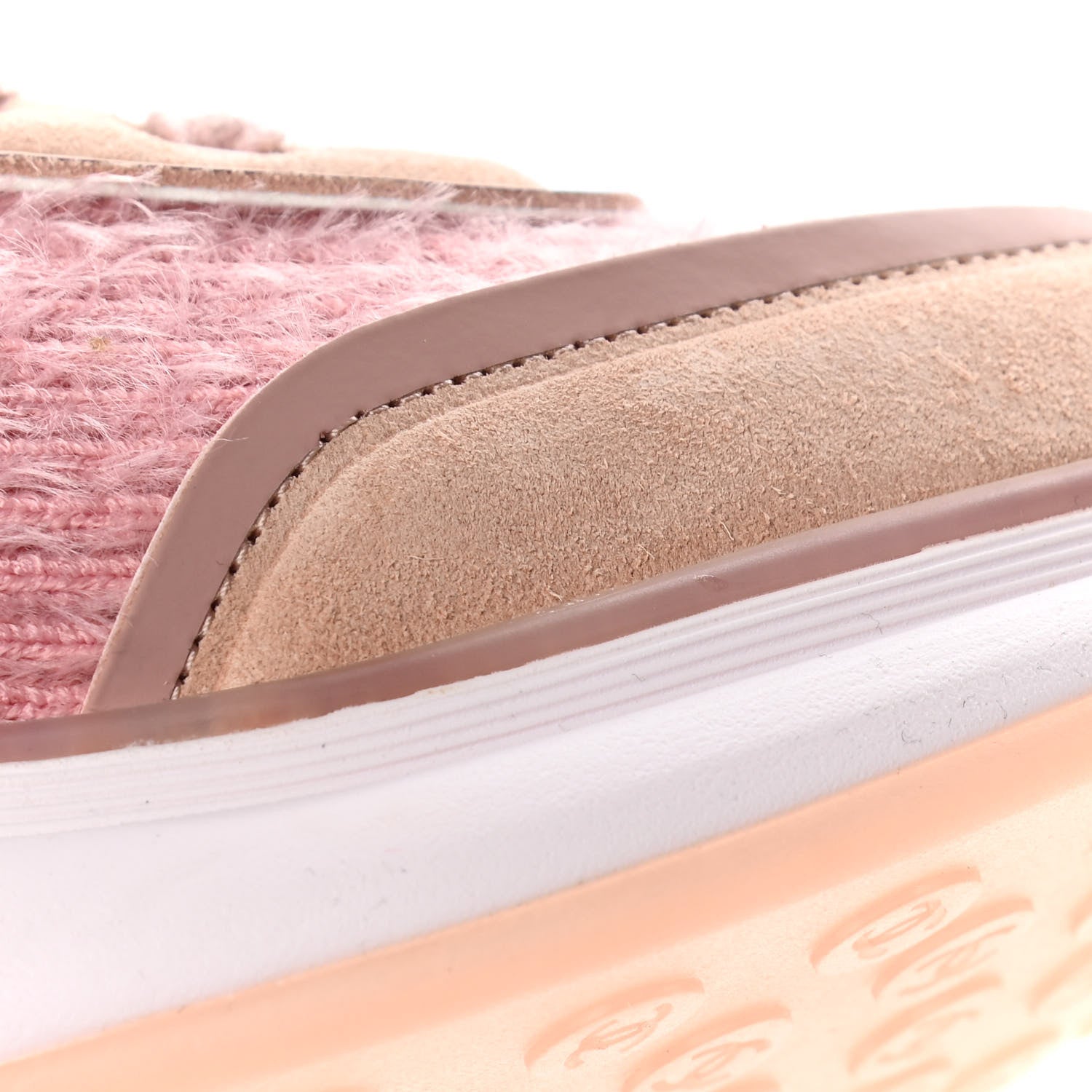Chanel Suede Calfskin Stretch Fabric CC Sneakers 40.5 Pink 15 of 19