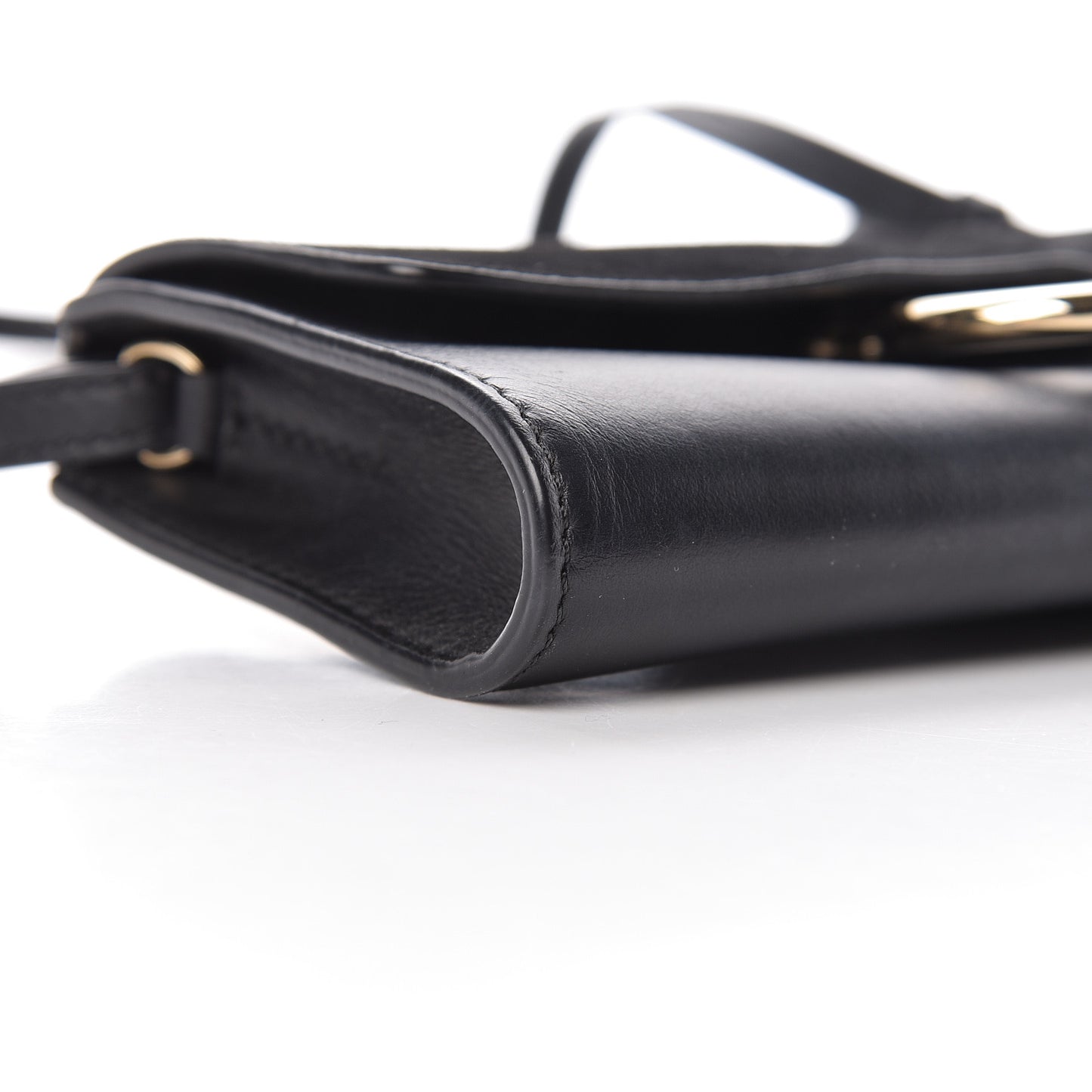 Suede Calfskin Mini Faye Shoulder Bag Black