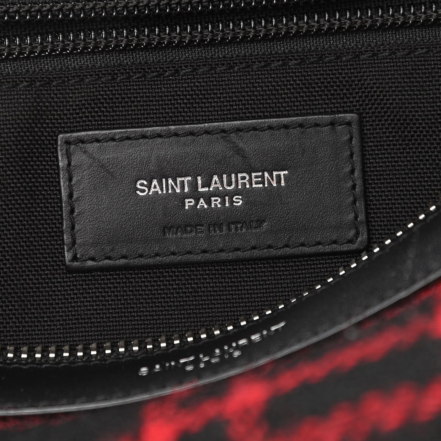 Wool Tartan City Belt Bag Red Black