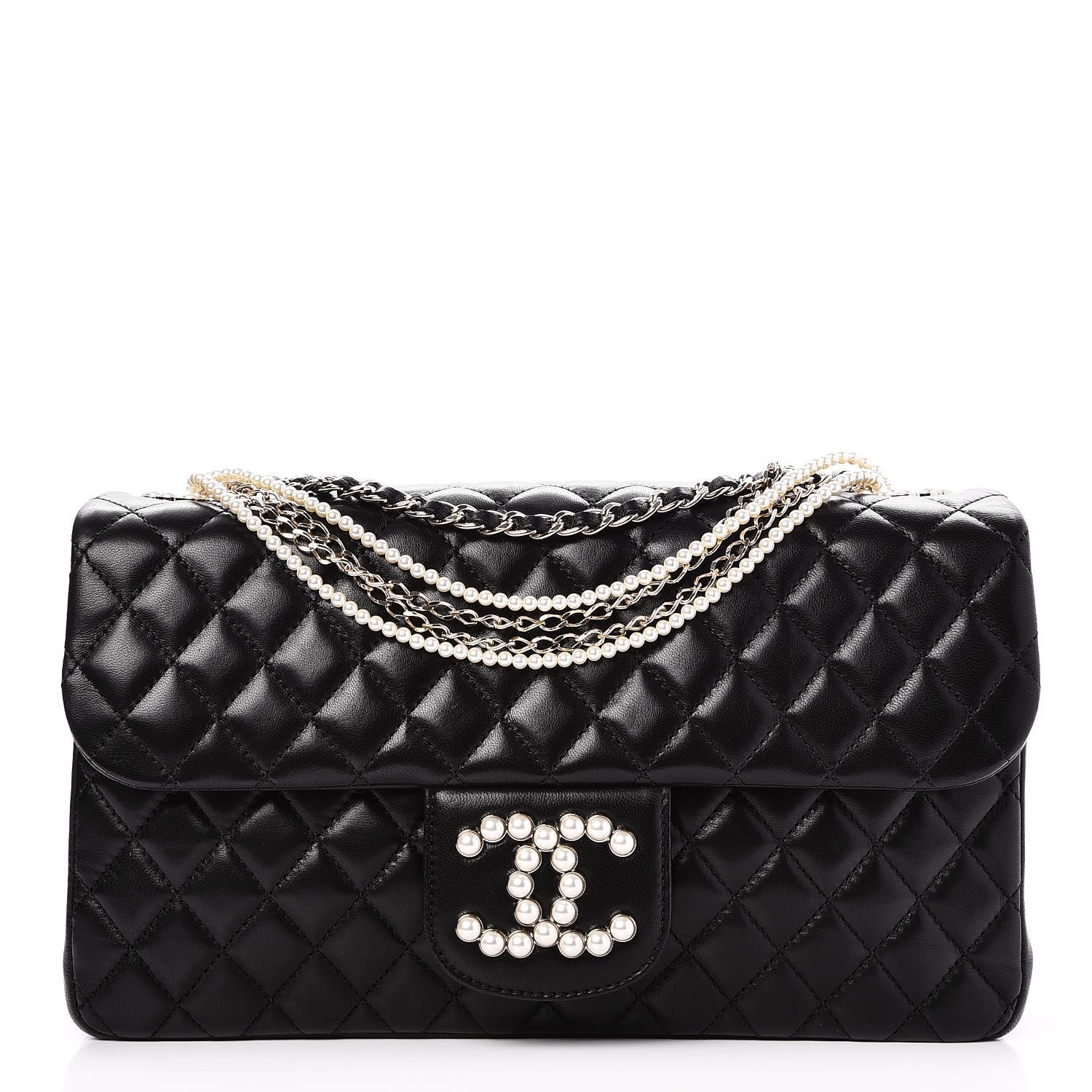 Chanel Lambskin Medium Westminster Pearl Flap Black 1 of 8