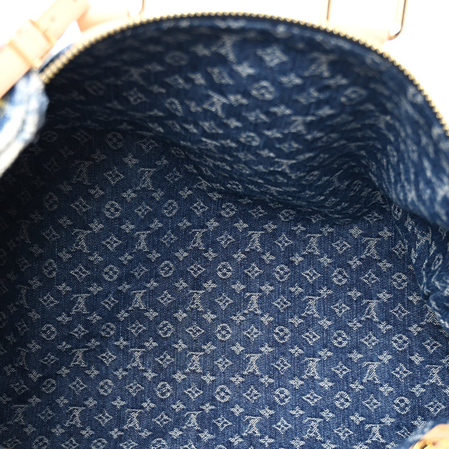 Louis Vuitton Denim Monogram New LV Remix Keepall Bandouliere 45 Blue 5 of 9
