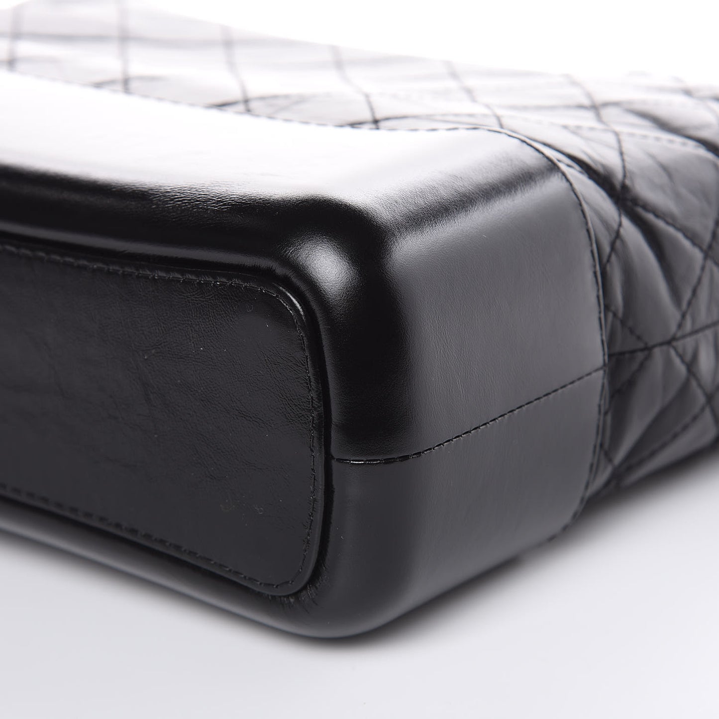 Aged Calfskin Quilted Medium Gabrielle Hobo Black