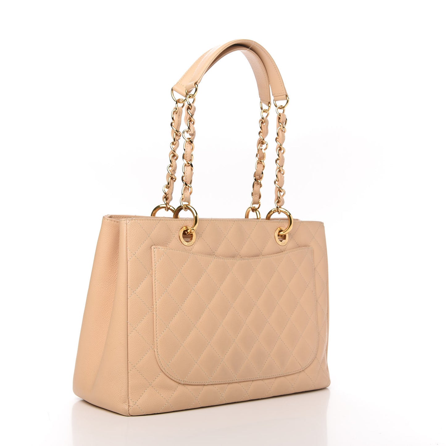 Caviar Quilted Grand Shopping Tote GST Beige Clair