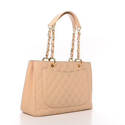 Chanel Caviar Quilted Grand Shopping Tote GST Beige Clair 3 of 12