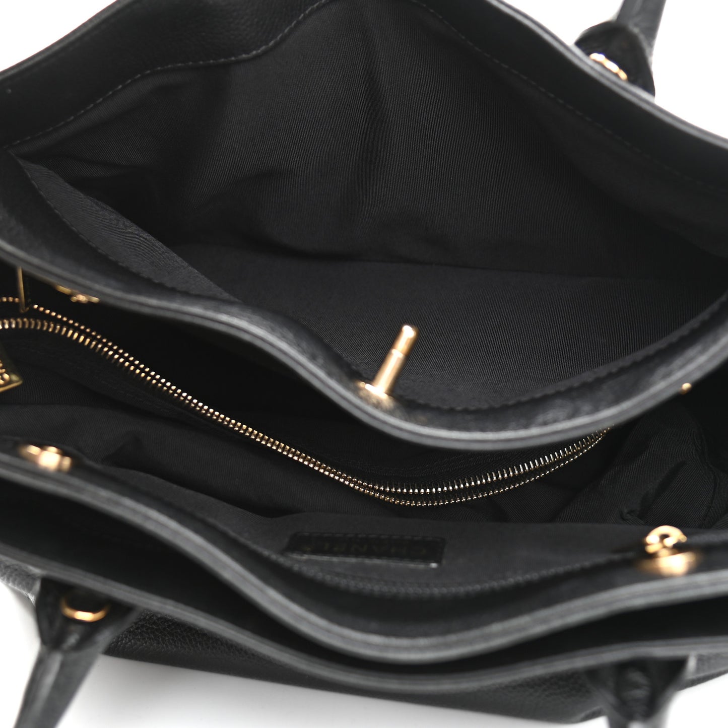 Calfskin Cerf Executive Shopper Tote Black