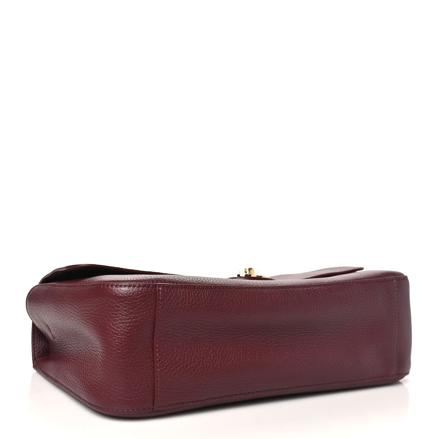Grained Calfskin Small Souplissimo Maxi Flap Burgundy