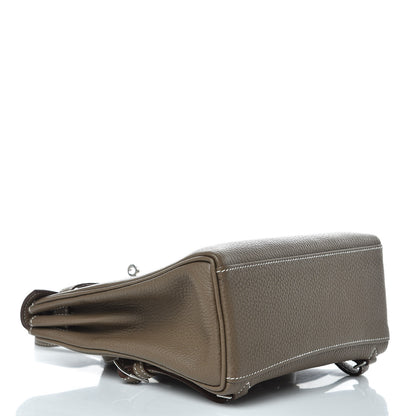 Hermes Taurillon Clemence Kelly Ado Backpack Etoupe 4 of 21