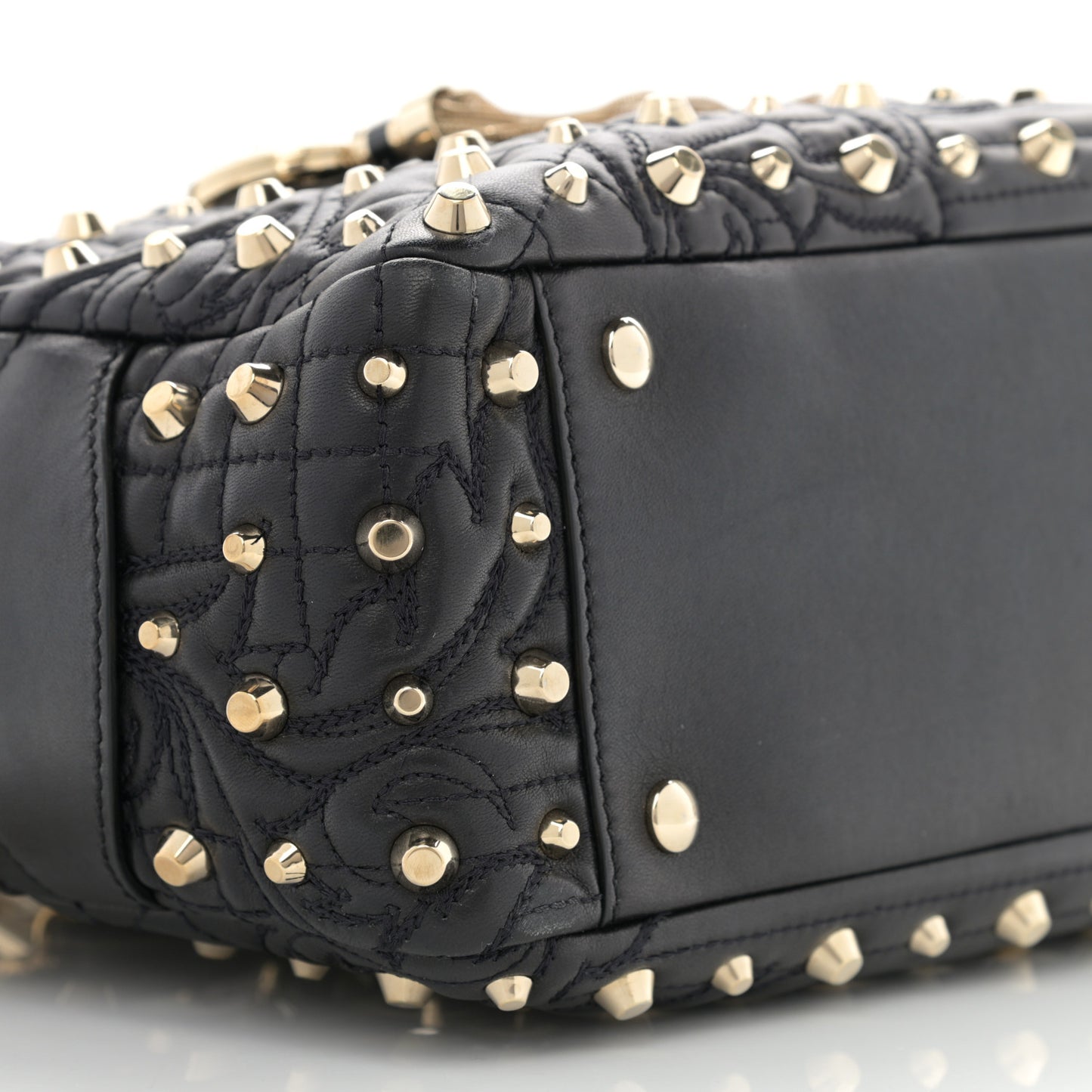 Nappa Barocco Quilted Studded Vanitas Demetra Black
