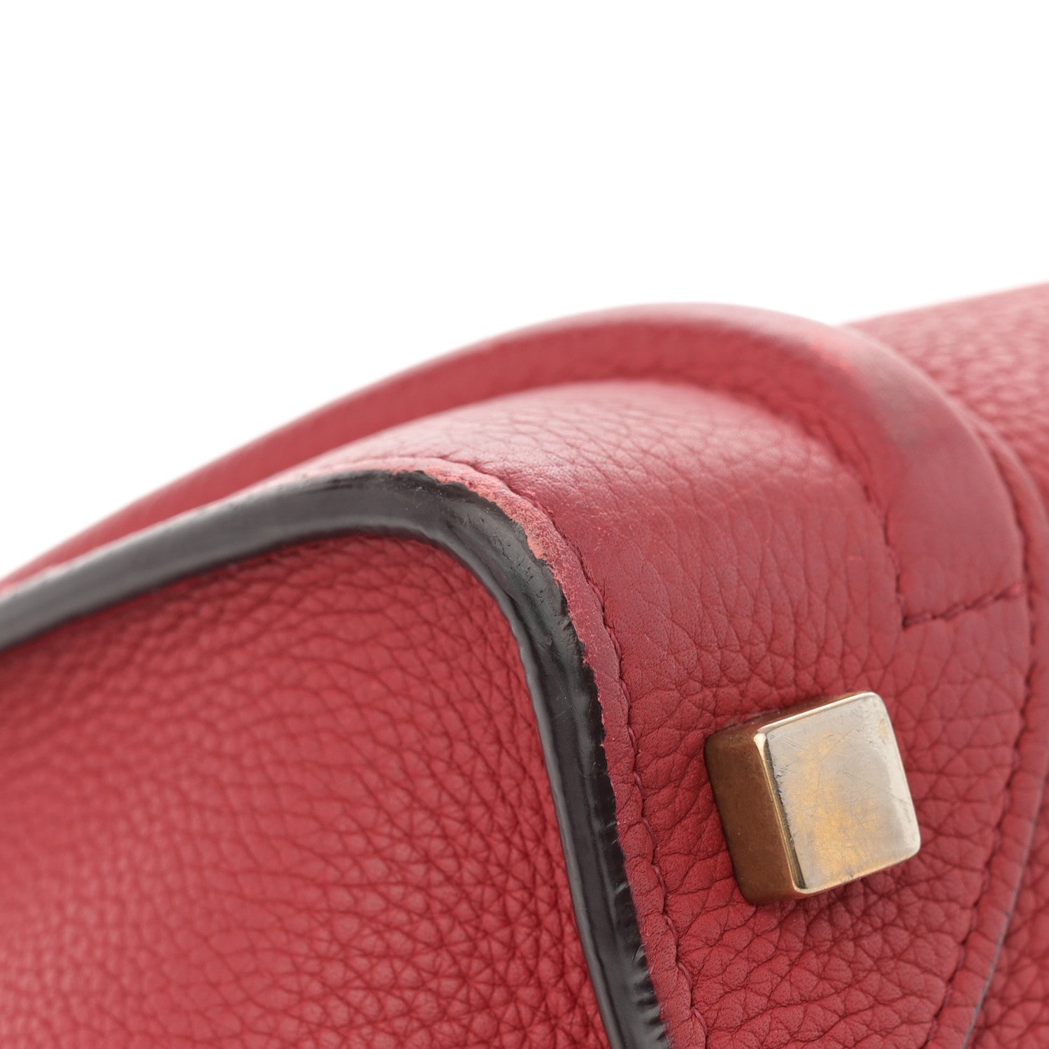 Celine Drummed Calfskin Micro Luggage Merlot 13 of 15
