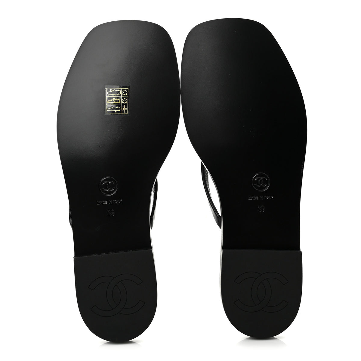 Goatskin CC Times Square Thong Sandals 39 Black