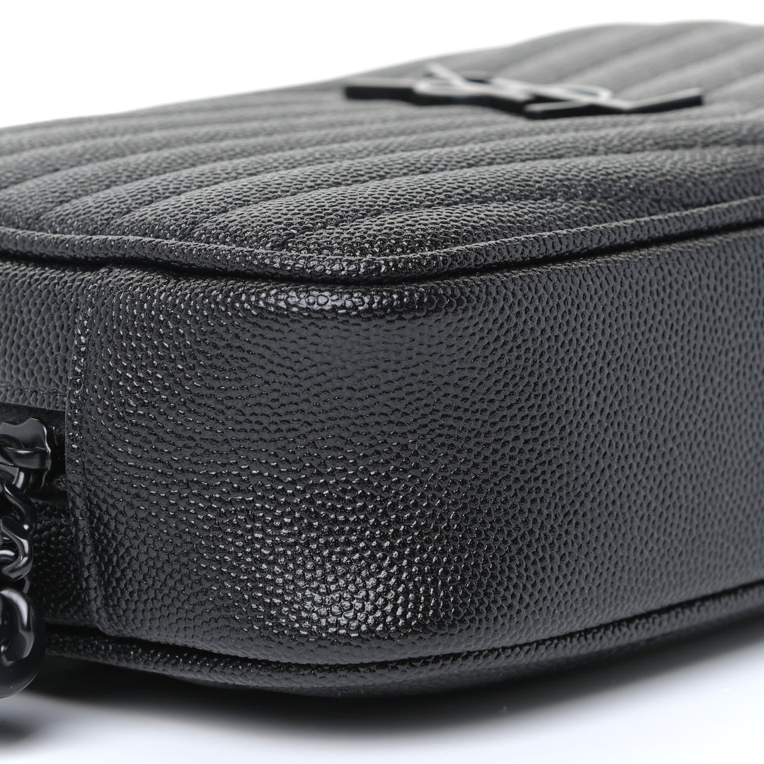 Saint Laurent Grain De Poudre Matelasse Monogram Mini Lou Camera Bag Black 5 of 9