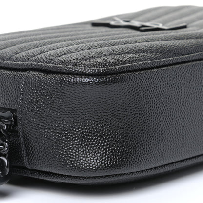 Saint Laurent Grain De Poudre Matelasse Monogram Mini Lou Camera Bag Black 5 of 9