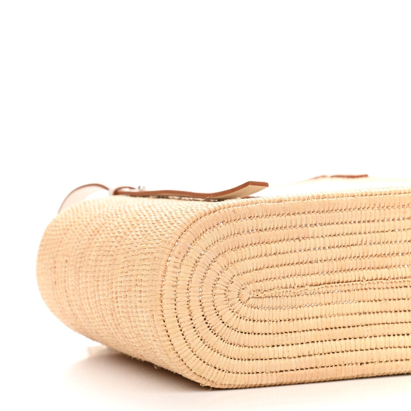 Raffia Square Small Basket Tote Bag Natural White