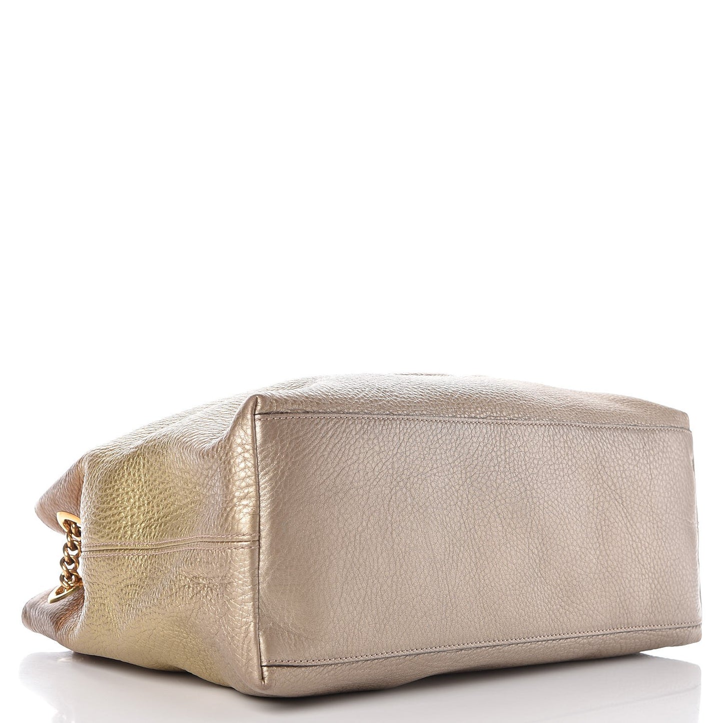 Metallic Pebbled Calfskin Medium Soho Chain Shoulder Bag Gold Ombre