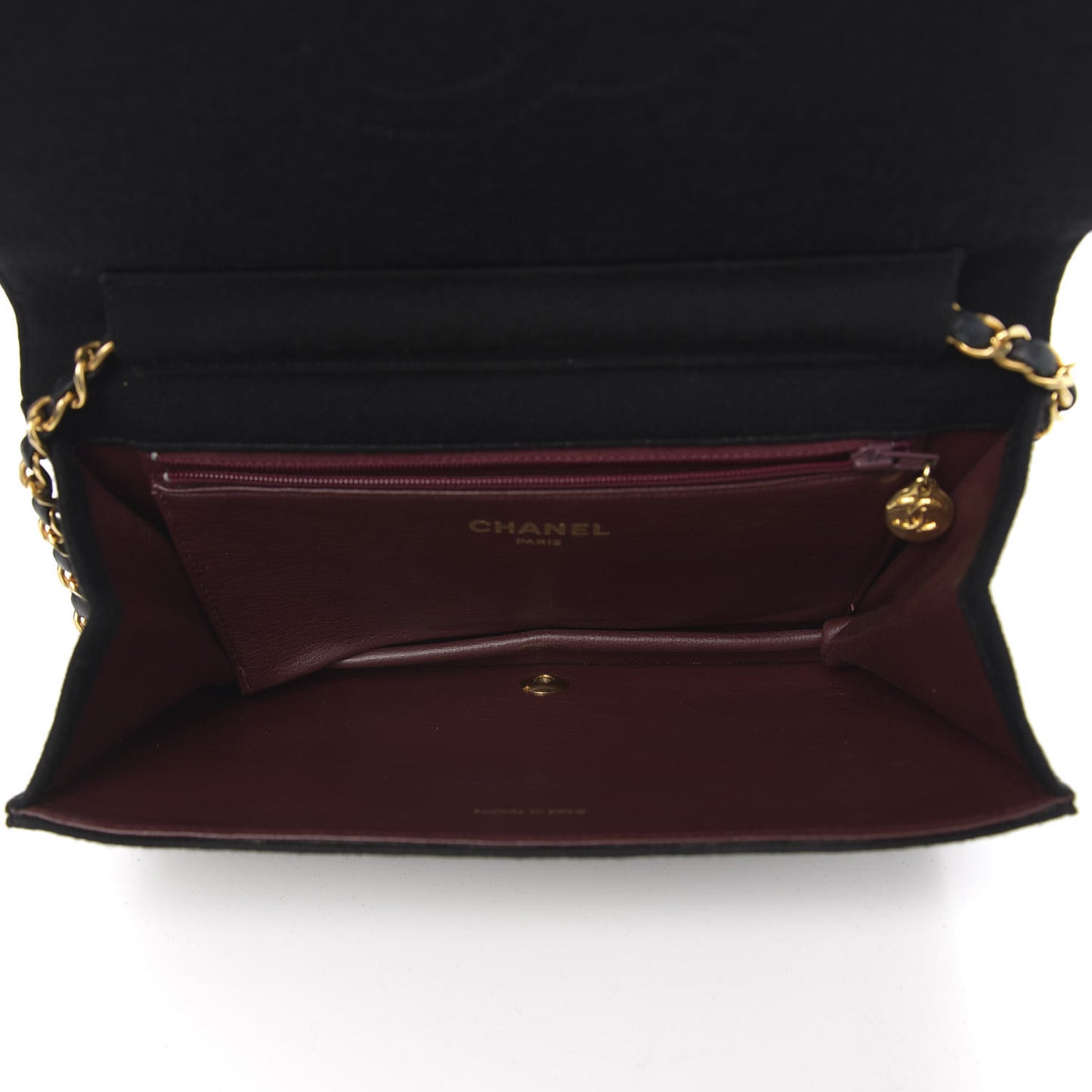 Jersey Quilted Wallet On Chain WOC Black