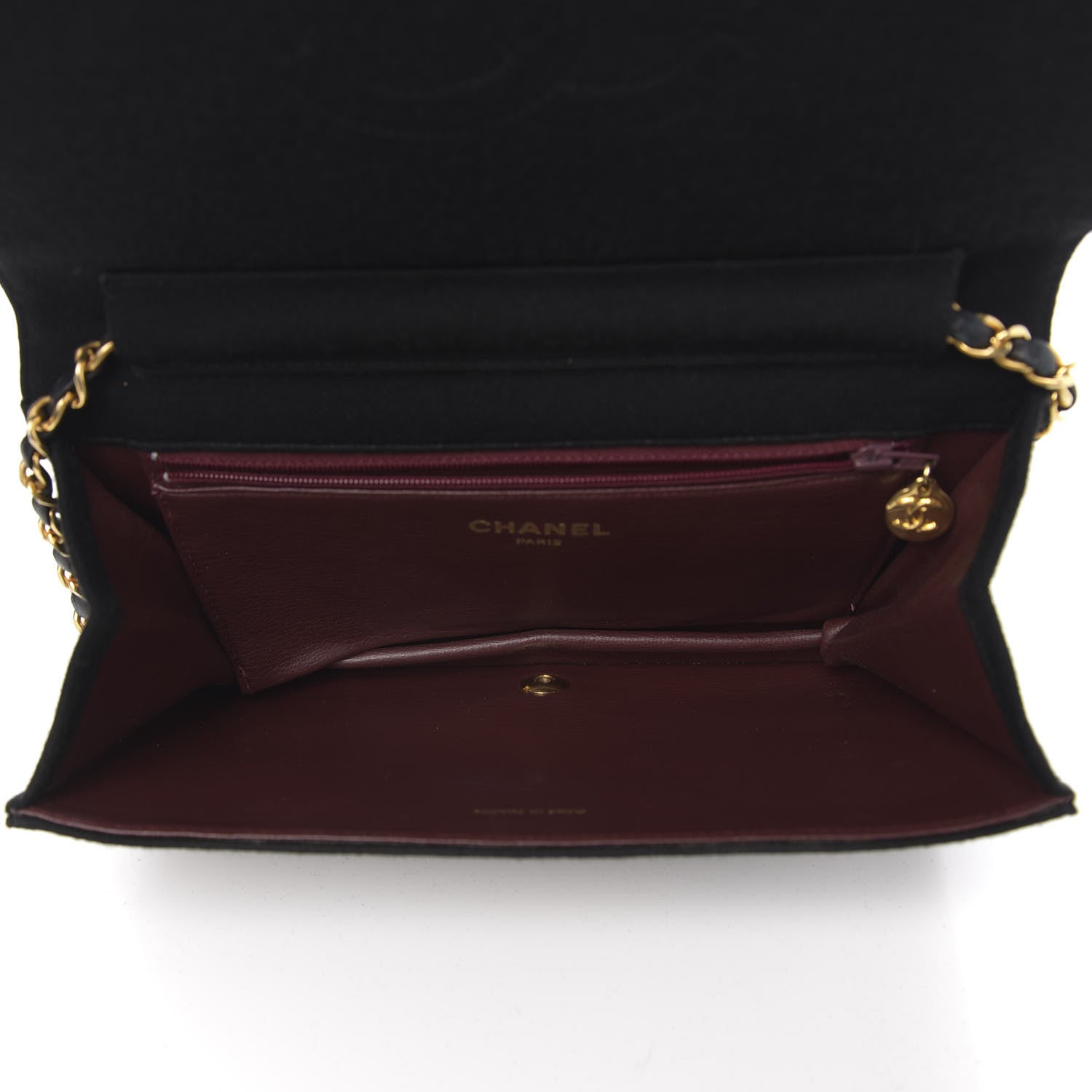 Chanel Jersey Quilted Wallet On Chain WOC Black 4 of 10
