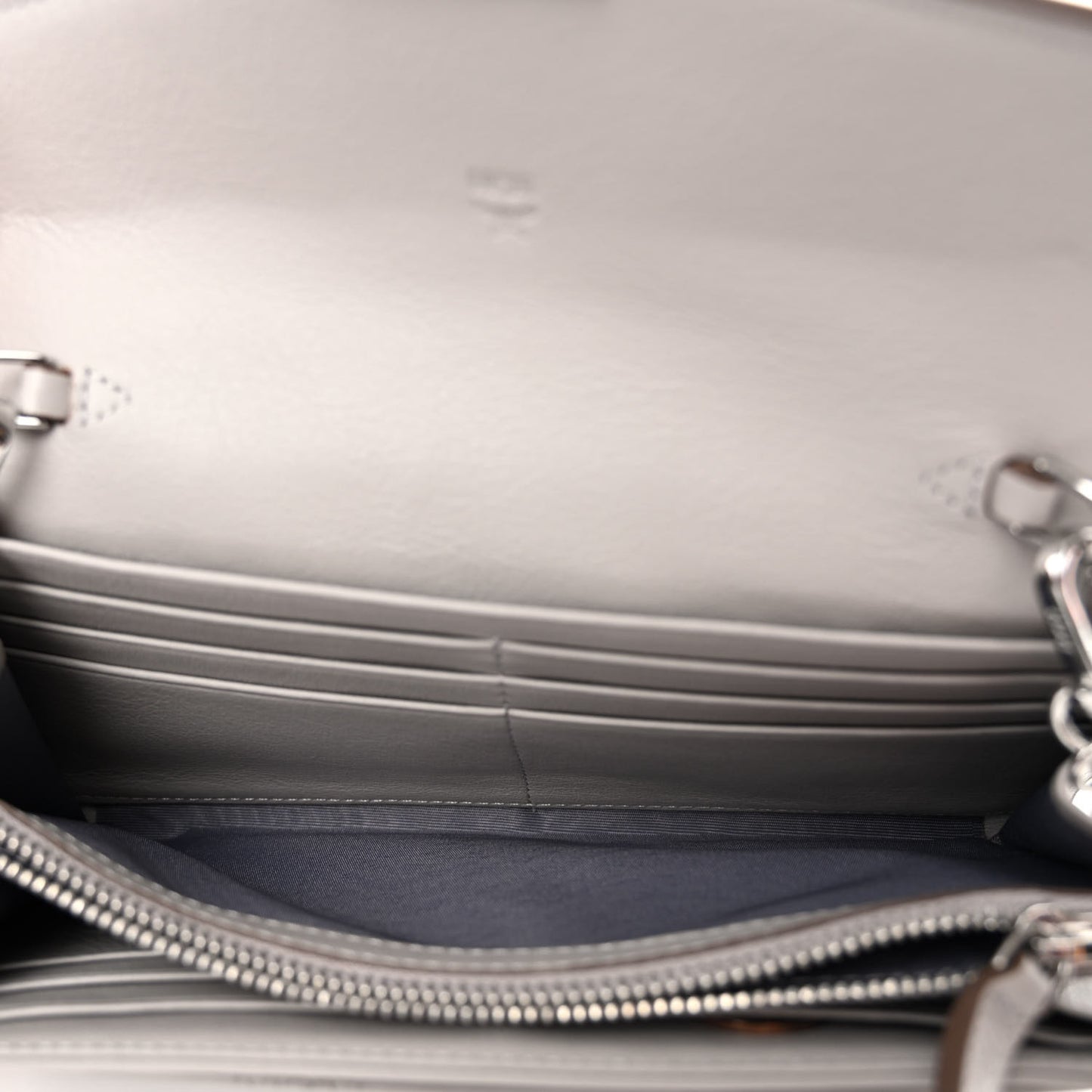 Calfskin Ottomar Large Patricia Wallet On Chain Grey
