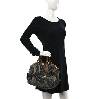 Louis Vuitton Denim Patchwork Speedy 30 Grey 2 of 17