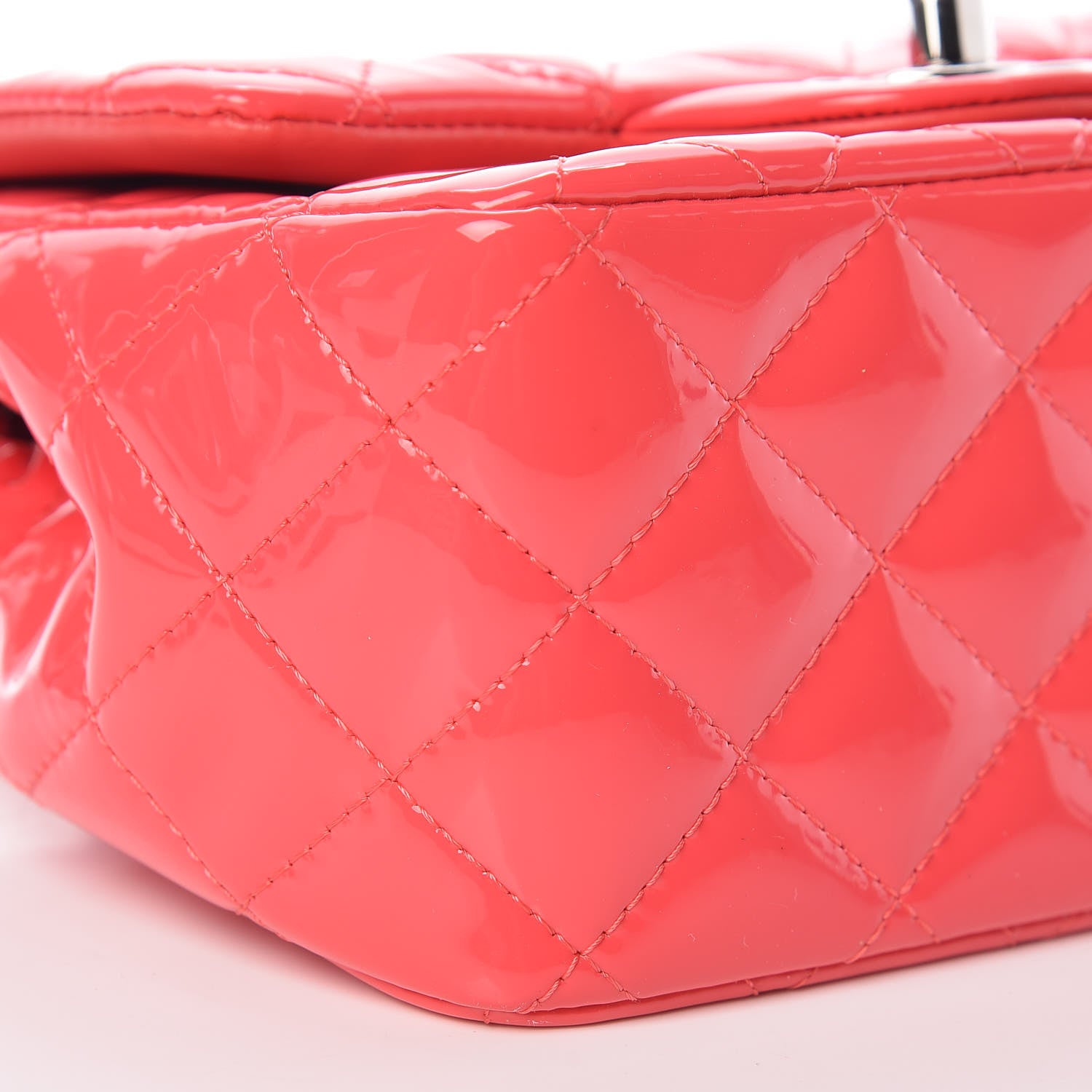 Chanel Patent Quilted Mini Square Flap Pink 10 of 12