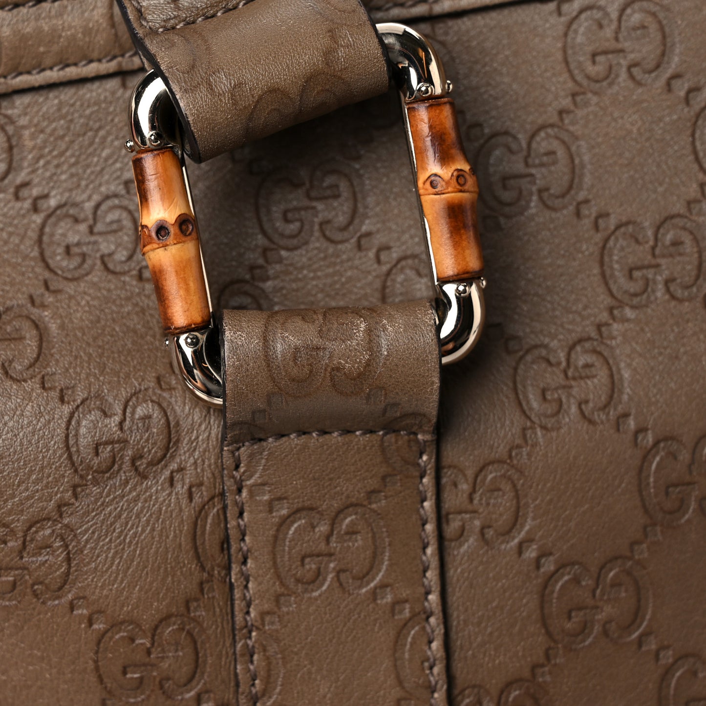Guccissima Bamboo Top Handle Tote Brown