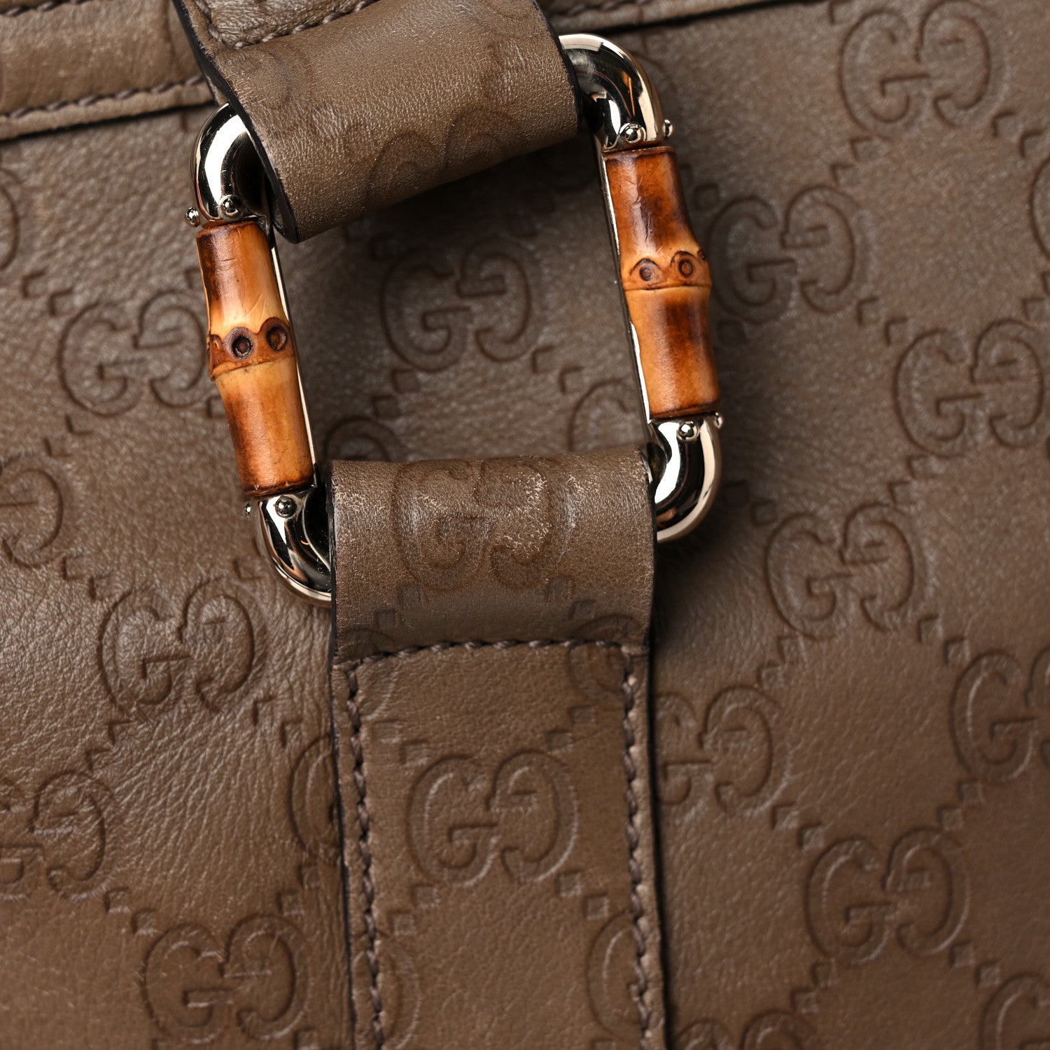 Gucci Guccissima Bamboo Top Handle Tote Brown 15 of 21