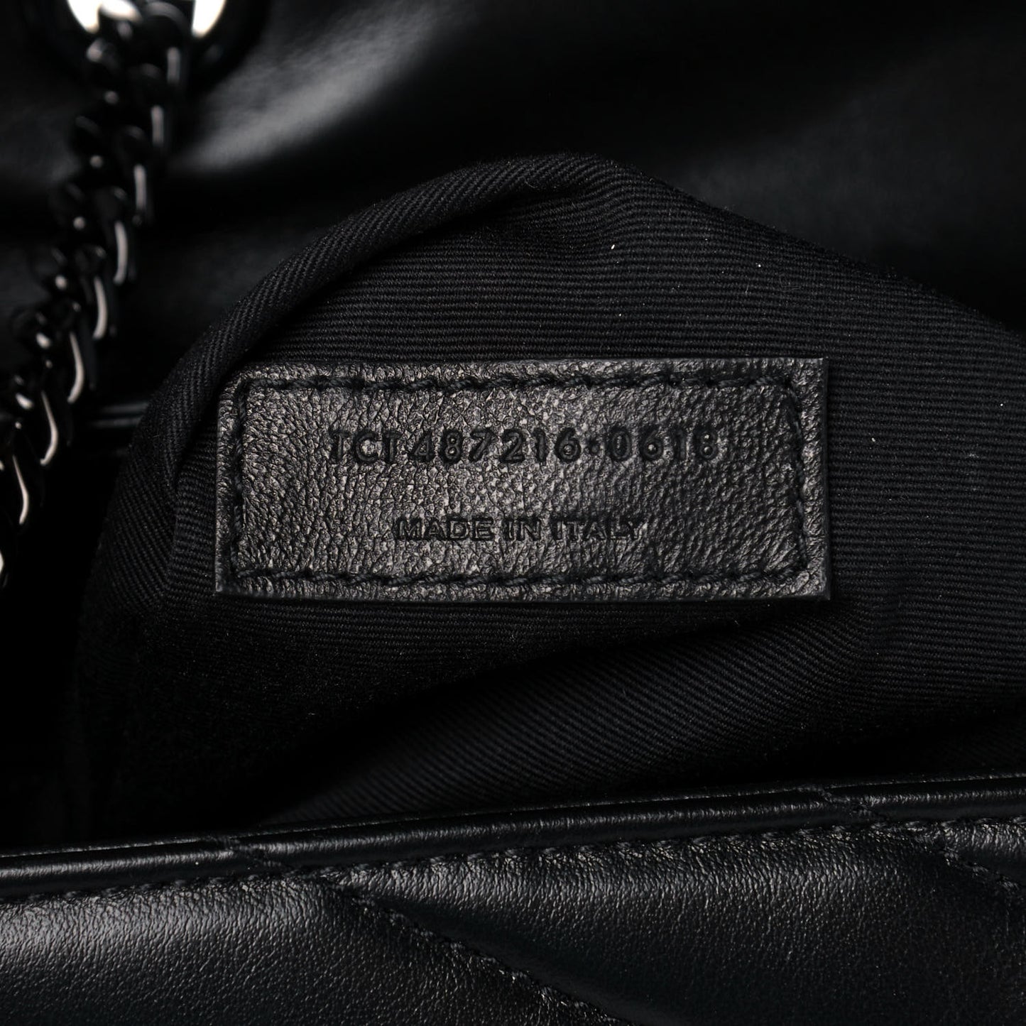 Calfskin Y Quilted Monogram Medium Loulou Chain Satchel Black