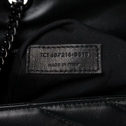 Saint Laurent Calfskin Y Quilted Monogram Medium Loulou Chain Satchel Black 7 of 13
