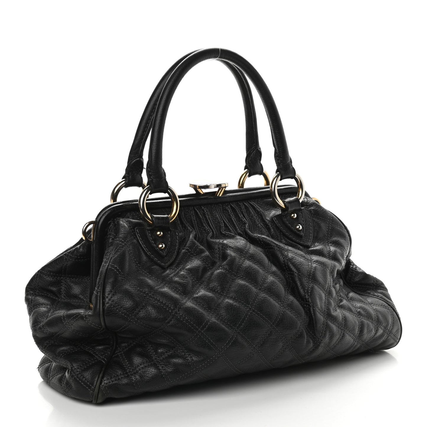 Calfskin Quilted Stam Black