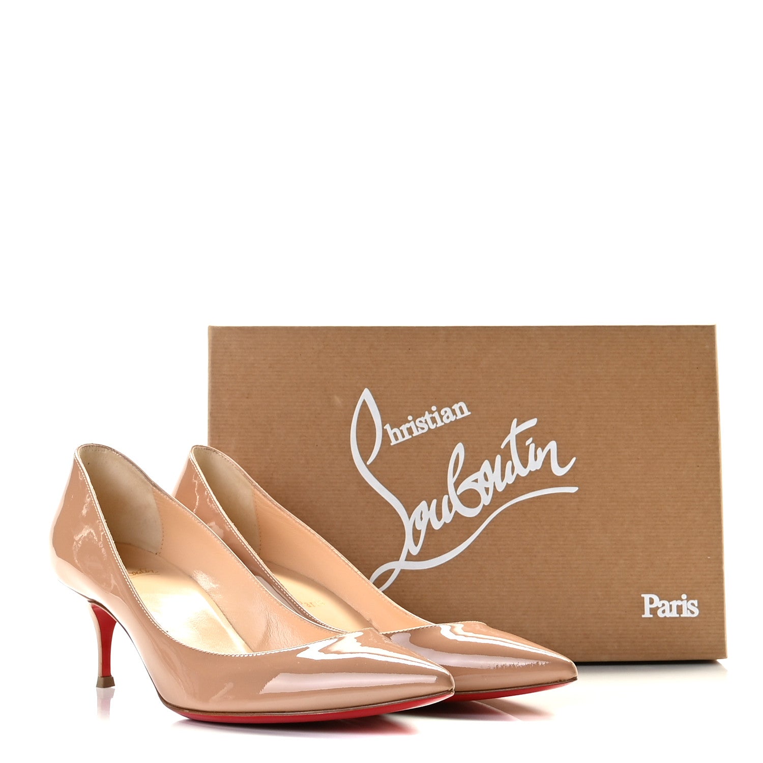 Christian Louboutin Patent Pigalle Follies 55 Pumps 38.5 Nude 13 of 13