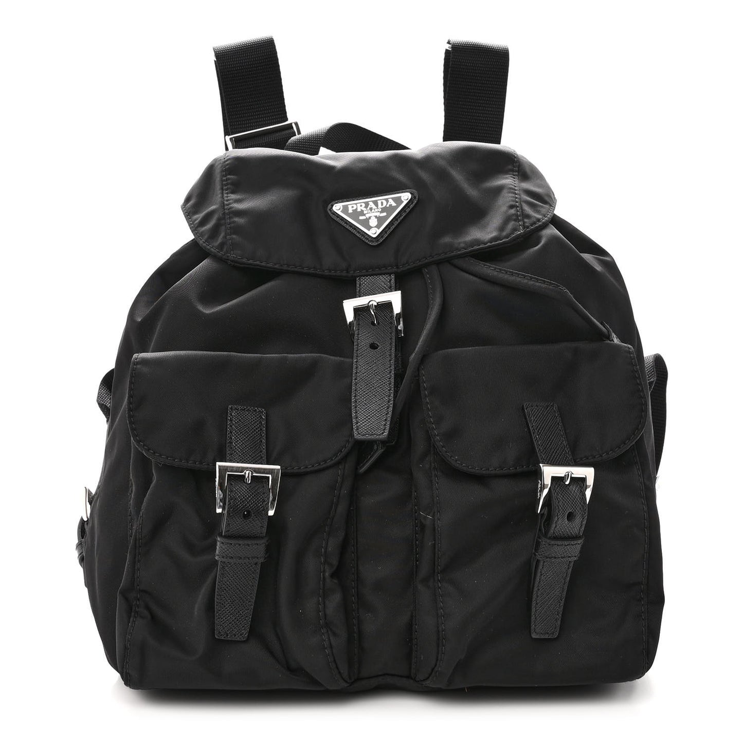Tessuto Nylon Saffiano Small Backpack Black