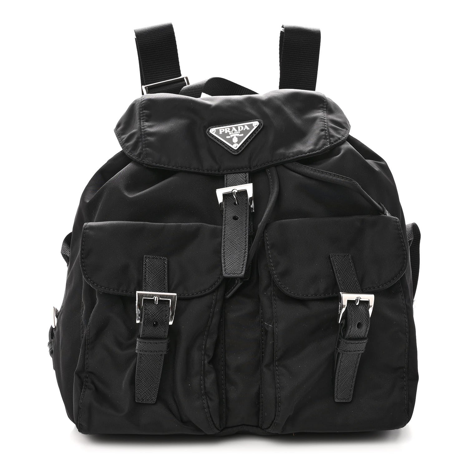 Prada Tessuto Nylon Saffiano Small Backpack Black 1 of 9