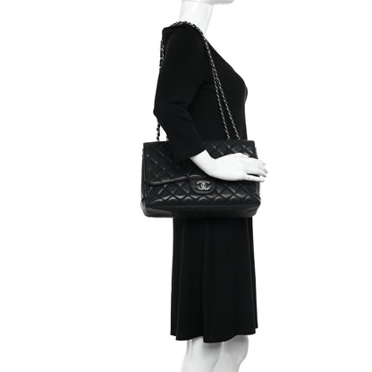 Chanel Caviar Quilted Jumbo Single Flap Black 2 of 13