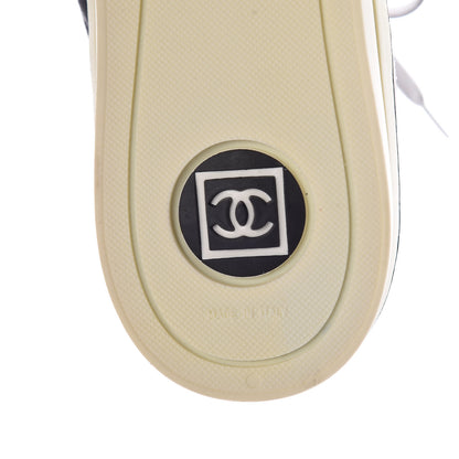 Chanel Canvas Suede Womens Lace Up Sneakers 41 White Black 6 of 7