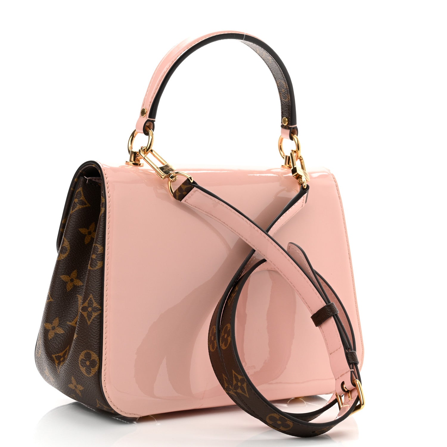 Louis Vuitton Patent Calfskin Monogram Cherrywood PM Rose Ballerine 3 of 10
