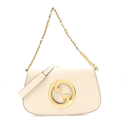 Gucci Roxy Calfskin Blondie Chain Shoulder Flap Bag Mystic White 1 of 10