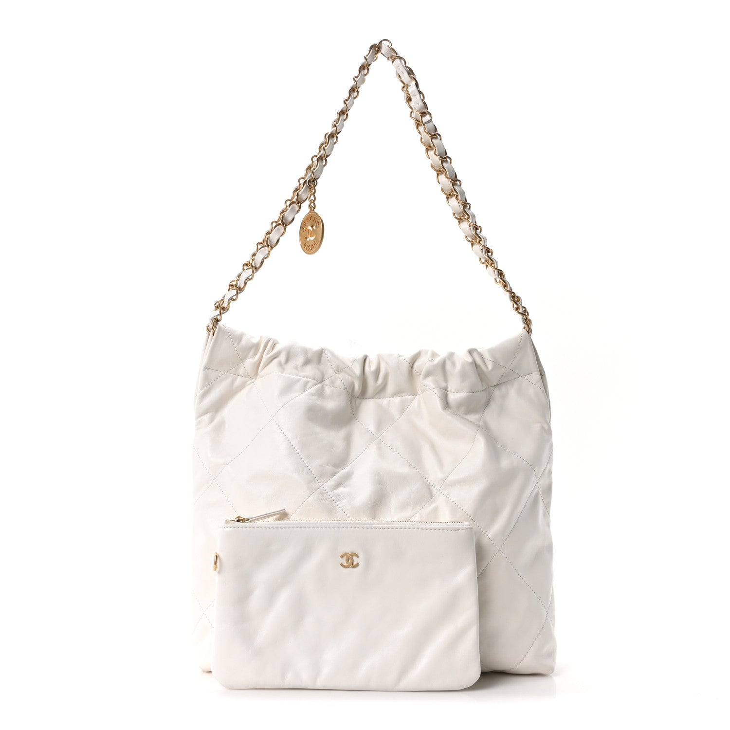 Chanel Shiny Calfskin Quilted Small Chanel 22 White 3 of 11