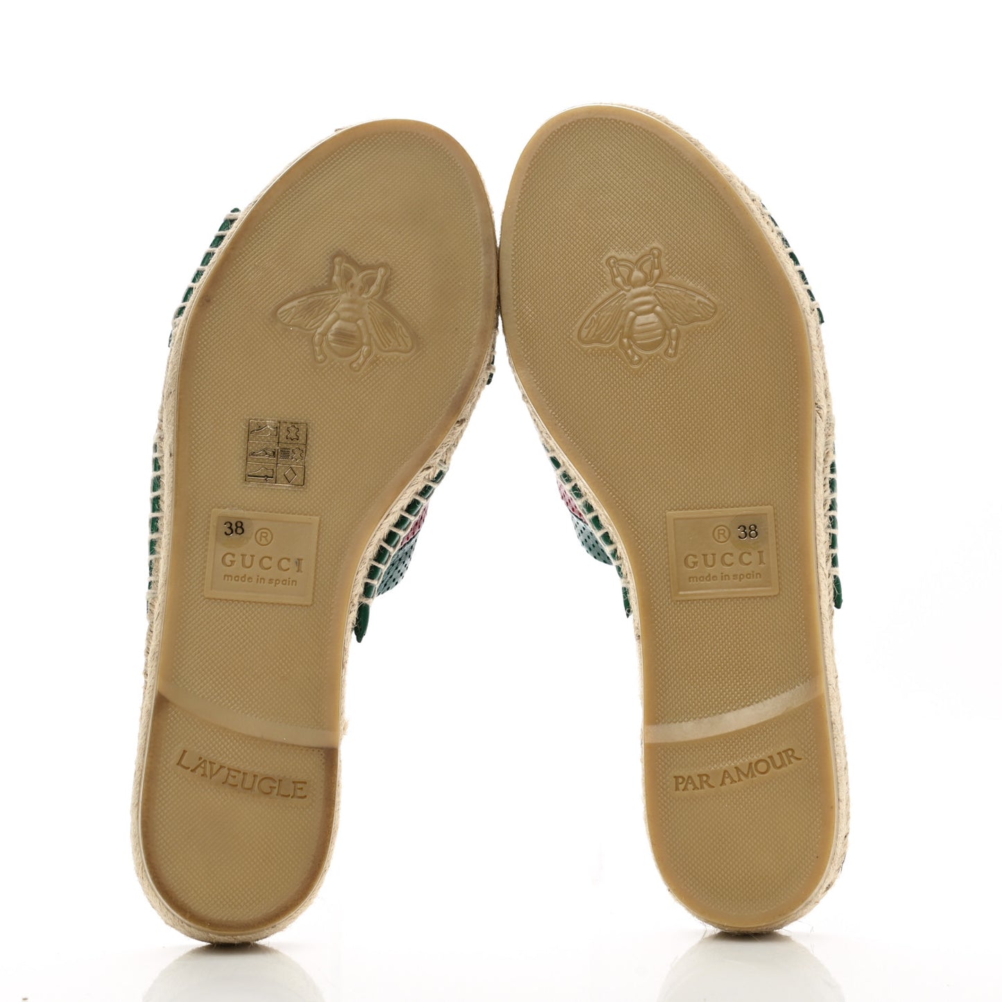 Malaga Kid Perforated Criss Cross Espadrille Slide Sandals 38 Emerald Hibiscus Red