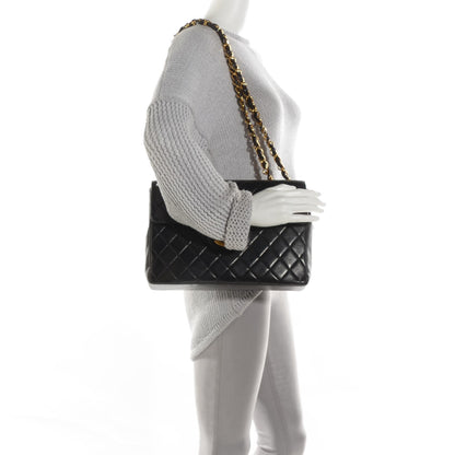 Chanel Lambskin Quilted Jumbo Flap Black 2 of 9