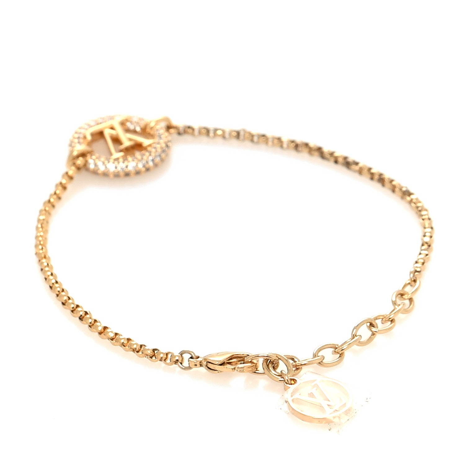 Louis Vuitton Metal Crystal Louise By Night Bracelet Gold 3 of 5