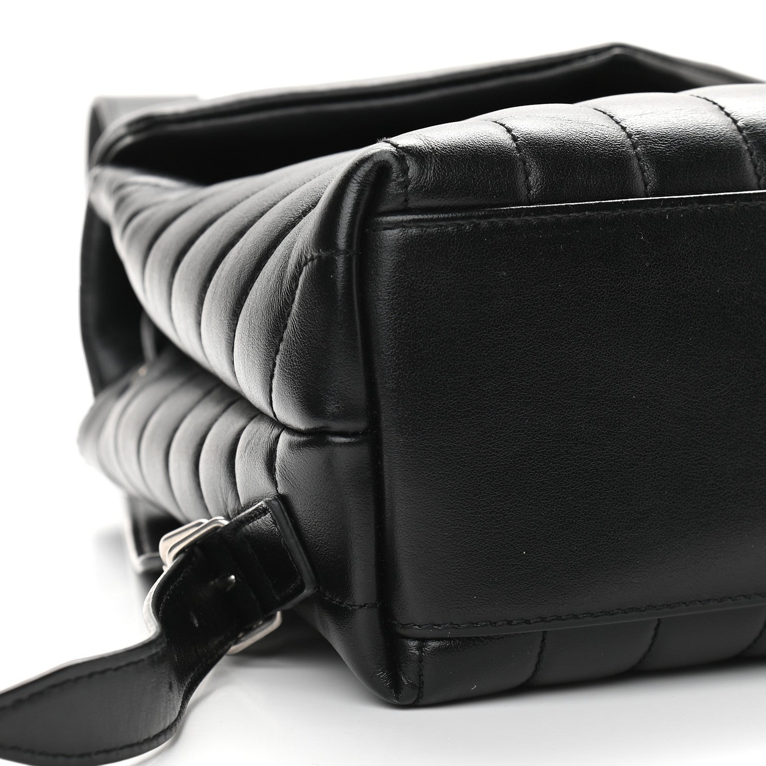 Saint Laurent Calfskin Y Quilted Monogram Small Loulou Backpack Black 8 of 13